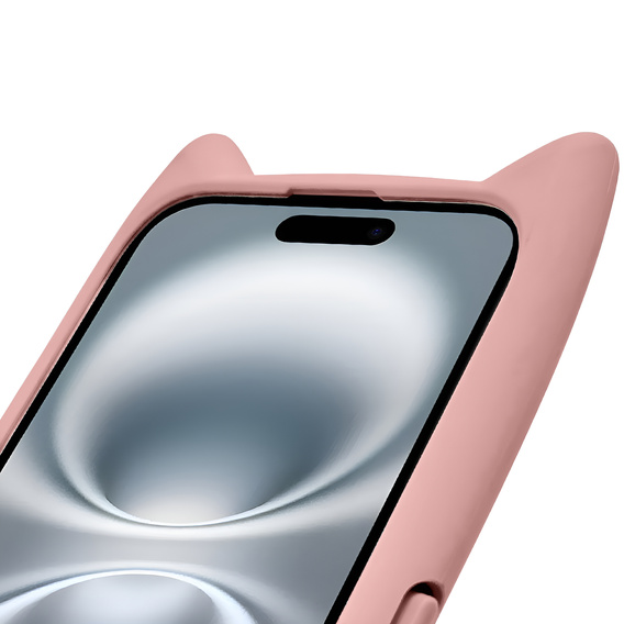 Husă pentru iPhone 16, pentru MagSafe, Cute Cat, roz + sticlă pentru ecran