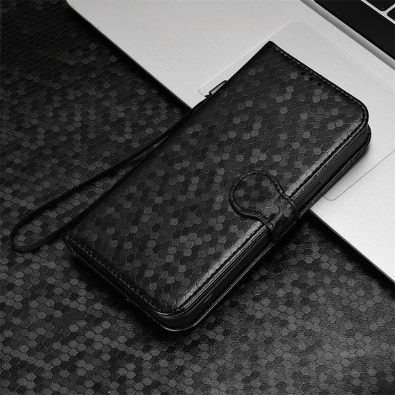 Husa cu clapetă pentru Motorola Moto G86 Power 5G, Wallet Rhombus, negru