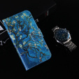 Cu clapetă pentru Samsung Galaxy A14 4G/5G, Wallet, Sakura, albastru