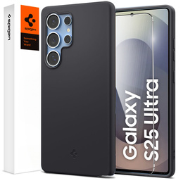 Carcasă Spigen pentru Samsung Galaxy S25 Ultra, Silicone Fit Mag, negru + sticlă călită