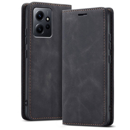 Husă pentru Xiaomi Redmi Note 12 4G, ERBORD Vintage, portofel cu clapetă, negru