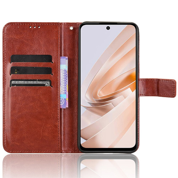 Cu clapetă pentru Xiaomi Redmi 13, Crazy Horse Wallet, maro
