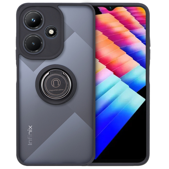 Husa pentru Infinix Hot 30i, Frosted Ring, negru