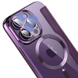 Cu clapetă pentru iPhone 14 Pro, RFID Wallet MagSafe CamShield, violet