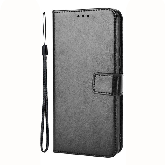 Cu clapetă pentru Realme C51, Crazy Horse Wallet, negru