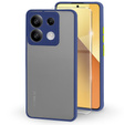 Carcasă din silicon pentru Xiaomi Redmi Note 13 5G, cu protecție pentru camera foto, transparent / albastru + sticlă călită 9H