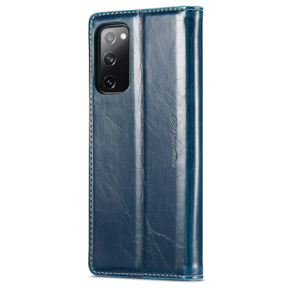 Carcasă flip CASEME pentru Samsung Galaxy S20 FE / 5G, Waxy Textured, albastru