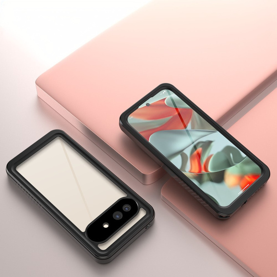 Husă impermeabilă IP68 pentru Google Pixel 9a, Redpepper, negru