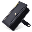 Cu clapetă pentru Samsung Galaxy A16, Wallet Zipper Pocket, negru