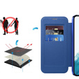 Cu clapetă pentru Samsung Galaxy S22 5G, RFID Wallet MagSafe CamShield, albastru închis