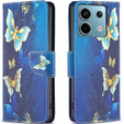 Cu clapetă pentru Xiaomi Redmi Note 13 Pro 5G, Wallet, Butterflies albastru