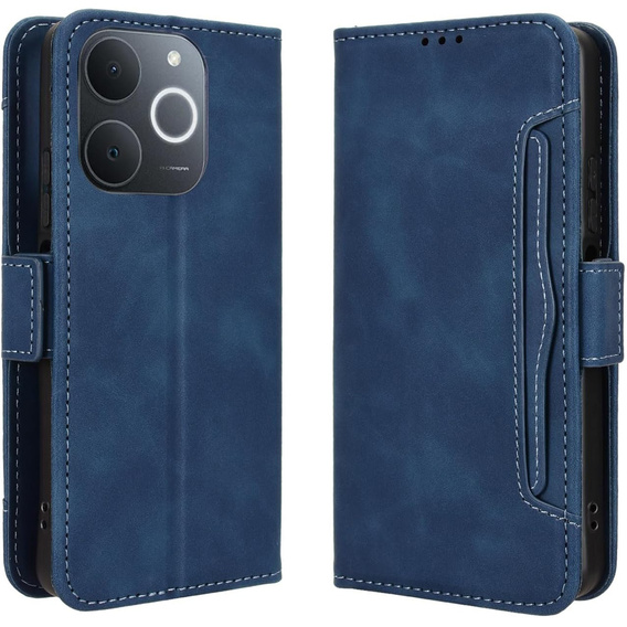 Cu clapetă pentru Realme Note 70T 4G, Card Slot, albastru închis
