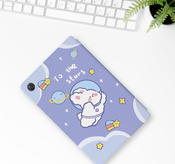 Husă cu clapetă pentru Lenovo Tab M10 Plus 10.6 Gen 3 TB-125F TB-128F, space rabbit