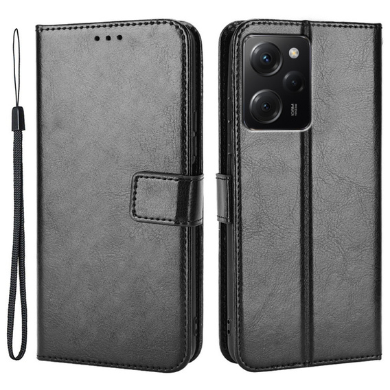 Cu clapetă pentru Xiaomi Poco X5 Pro 5G, Wallet, negru