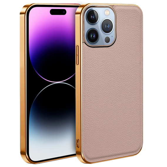 Huse pentru iPhone 13 Pro, Cowhide Leather, roz