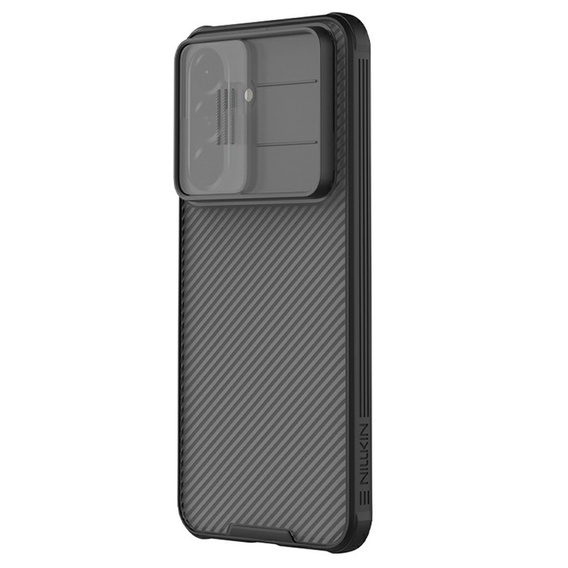 Husă NILLKIN Camshield Pro cu capac pentru cameră pentru Samsung Galaxy A57 5G, transparentă/neagră