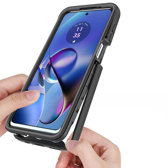 Carcasă pentru Motorola Moto G54 5G, Shockproof, cu folie, negru