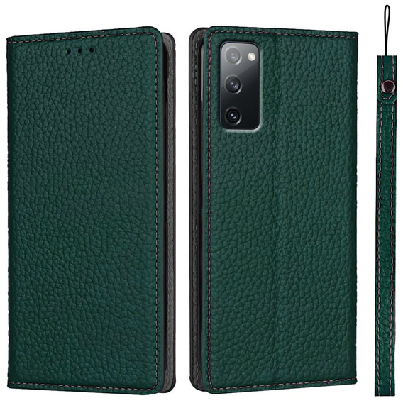 Husă din piele pentru Samsung Galaxy S20 FE, ERBORD Grain Leather, verde