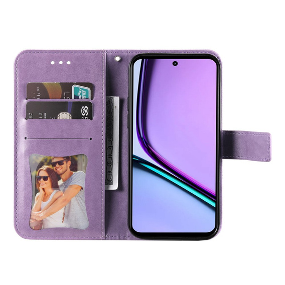 Cu clapetă pentru Realme C67, Mandala, violet