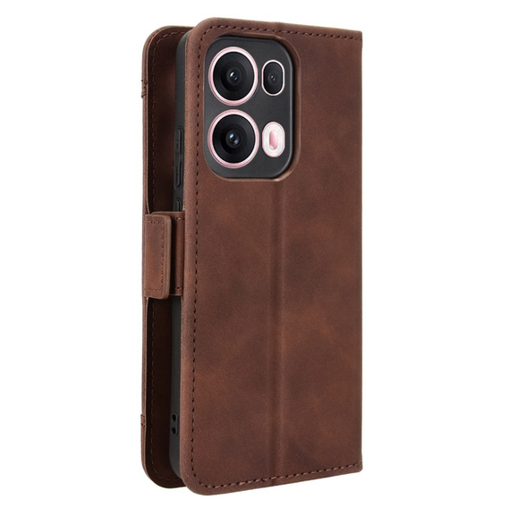 Cu clapetă pentru Oppo Reno 13 Pro, Card Slot, maro