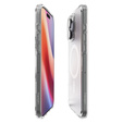 Carcasă MagSafe Spigen pentru iPhone 16 Pro, Ultra Hybrid, transparent / alb + 9H Tempered Glass