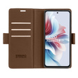Husă pentru Oppo Reno 11F, ERBORD Glossy Litchi, portofel cu clapetă, maro