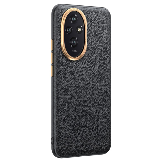 Husă din piele pentru Honor 200 Pro 5G, leather hybrid, negru