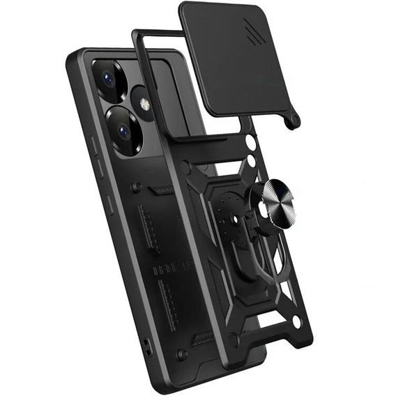 Husă blindată pentru Xiaomi Redmi 13, CamShield Slide, negru