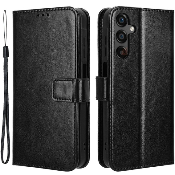 Cu clapetă pentru Samsung Galaxy A25 5G, Crazy Horse Wallet, negru