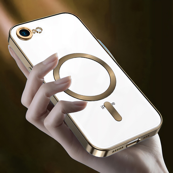 Husă pentru iPhone 16E, Electro MagSafe, de aur + Sticlă pentru ecran