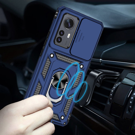 Husă blindată pentru Xiaomi 12 / 12X, CamShield Slide, albastru