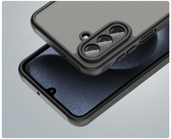 Carcasă Matt pentru Samsung Galaxy A17 5G, fumurie cu margini negre