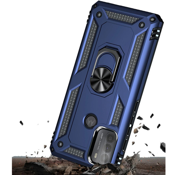 Husă blindată pentru Motorola Moto G50, Nox Case Ring, albastru