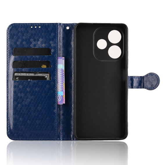Husa cu clapetă pentru Oppo A5 Pro 5G, Wallet Rhombus, albastru