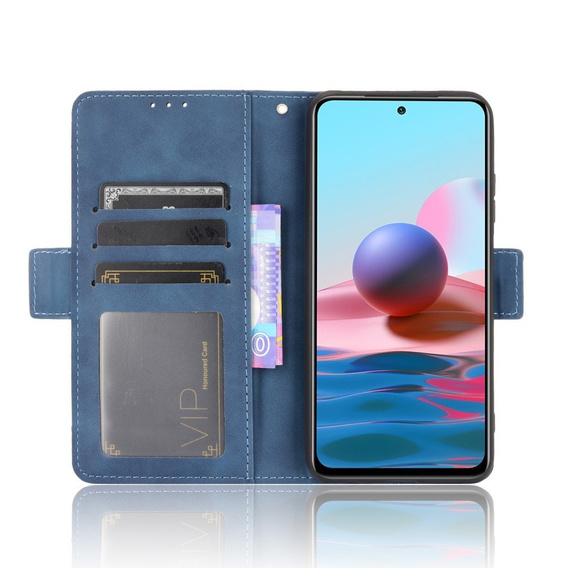 Cu clapetă pentru Xiaomi Redmi Note 10/10S, Card Slot, albastru