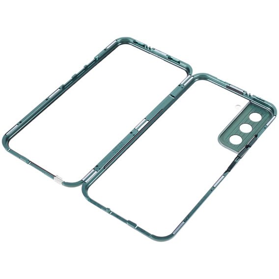 Husa pentru Samsung Galaxy S21, Magnetic Dual Glass, verde