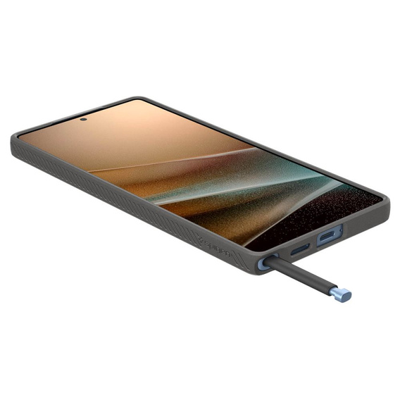 Carcasa Spigen pentru Samsung Galaxy S25 Ultra, Liquid Air, gri + 9H Tempered Glass