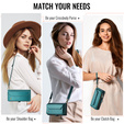 Husă CASEME pentru Samsung Galaxy S25 FE, RFID Leather Wallet, cu curea de umăr, verde