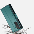 Husa cu clapetă CASEME pentru Samsung Galaxy A54 5G, Litchi Wallet, verde