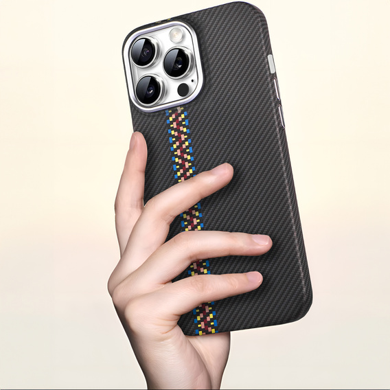 Carcasa pentru iPhone 14 Pro, Carbon Fiber MagSafe, negru