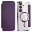 Cu clapetă pentru Samsung Galaxy A26, RFID Wallet MagSafe CamShield, violet