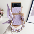 Husă pentru Samsung Galaxy Z Flip3 5G, Grid Leather, violet