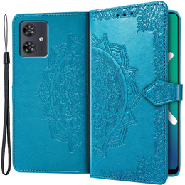 Cu clapetă pentru Motorola Moto G54 5G, Mandala, albastru