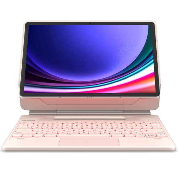 Husă tastatură pentru Samsung Galaxy Tab S7+ / S7 FE / S9+ / S8+ / S9 FE+ / S10+, Dexnor Magnetic Keyboard Touchpad, roz