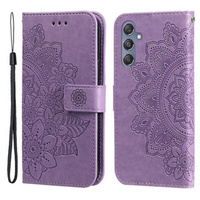 Cu clapetă pentru Samsung Galaxy M34 5G, Mandala Flower, violet