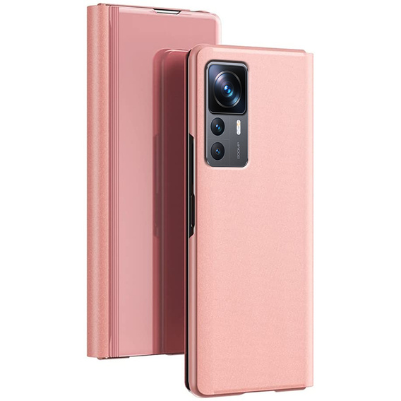 Huse pentru Xiaomi 12T / 12T Pro, Clear View, roz rose gold