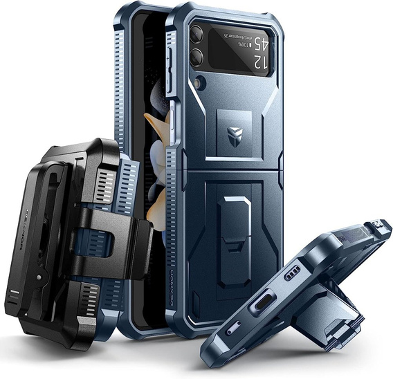 Husă blindată pentru Samsung Galaxy Z Flip 4 5G, Dexnor Clip Holder, albastru marin