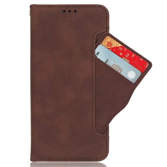 Cu clapetă pentru Xiaomi Redmi 13, Card Slot, maro