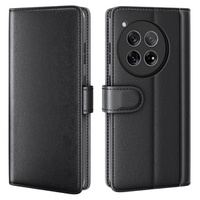 Husa cu clapetă pentru OnePlus 12 5G, Split Leather, negru