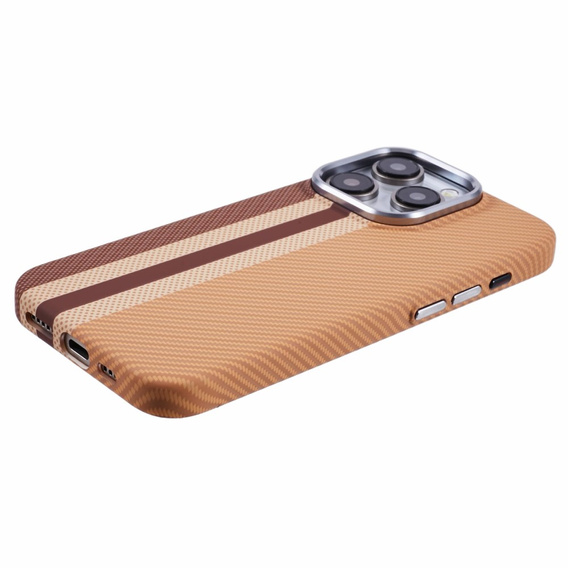 Carcasa pentru iPhone 13 Pro Max, Carbon Fiber MagSafe, galben